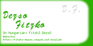 dezso fitzko business card