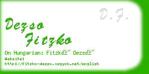 dezso fitzko business card